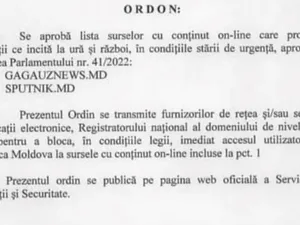 Ordinul de blocare a portalurilor rusești / FOTO: facebook.com