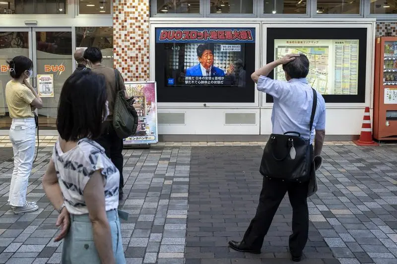 Momentul în care Fostul premier al Japoniei, Shinzo Abe, a fost împușcat/foto: profimedia