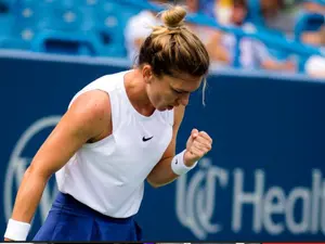 Simona Halep, prima victorie după o pauză de trei luni şi jumătate/Foto: captura tv