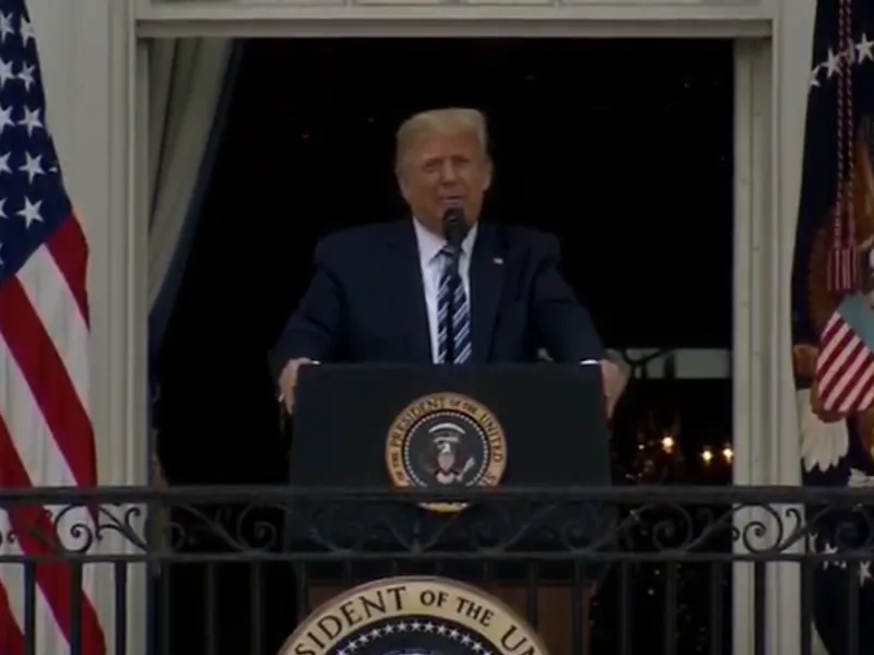 Trump, după ieșirea din spital/FOTO: youtube.com