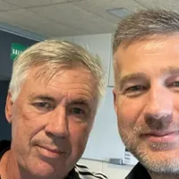 Carlo Ancelotti și Edi Iordănescu / Foto: Instagram@edwardiordanescu