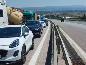 Lucrări la intrarea în Salonic. / Foto: Forum Halkidiki, Facebook