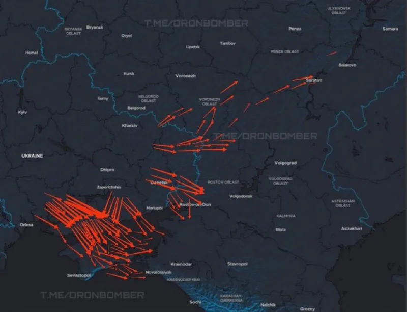 Harta atacurilor cu drone ucrainene