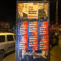 Panou electoral cu afișe, în Argeș. Sursa foto: Facebook Cristi Ghinea
