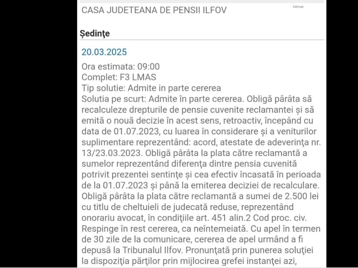 Cum a obținut un pensionar recalcularea pensie și o mărire de mii de lei? Procedura e foarte simplă - Foto: captura