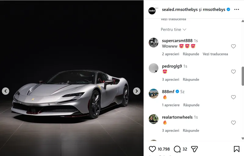 Ferrari de colecție al familie Bazac scos la v&acirc;nzare