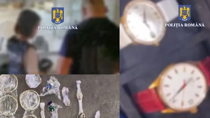 Poliția a descoperit ceasurile și bujuteriile la perchezitii Foto:captură Poliția Română