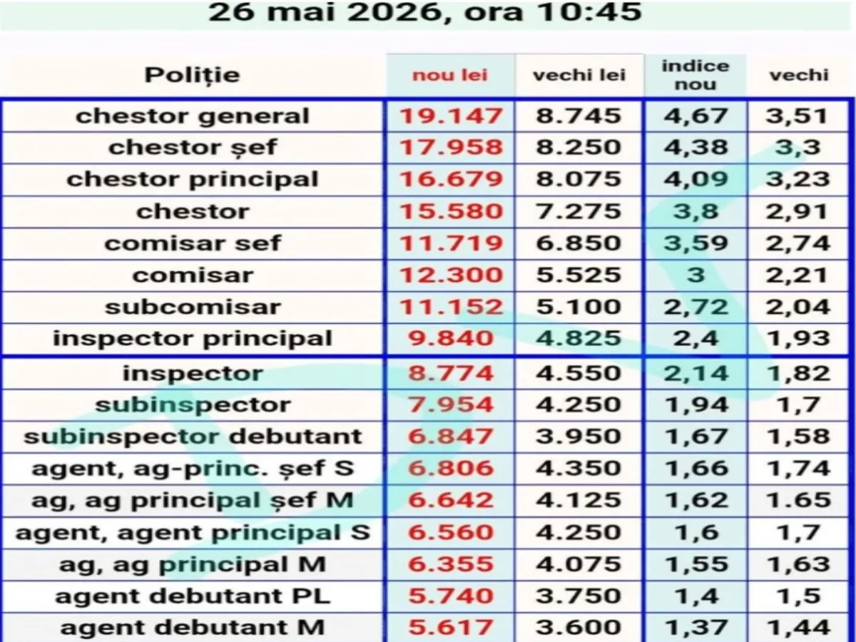 Salarii polițiști