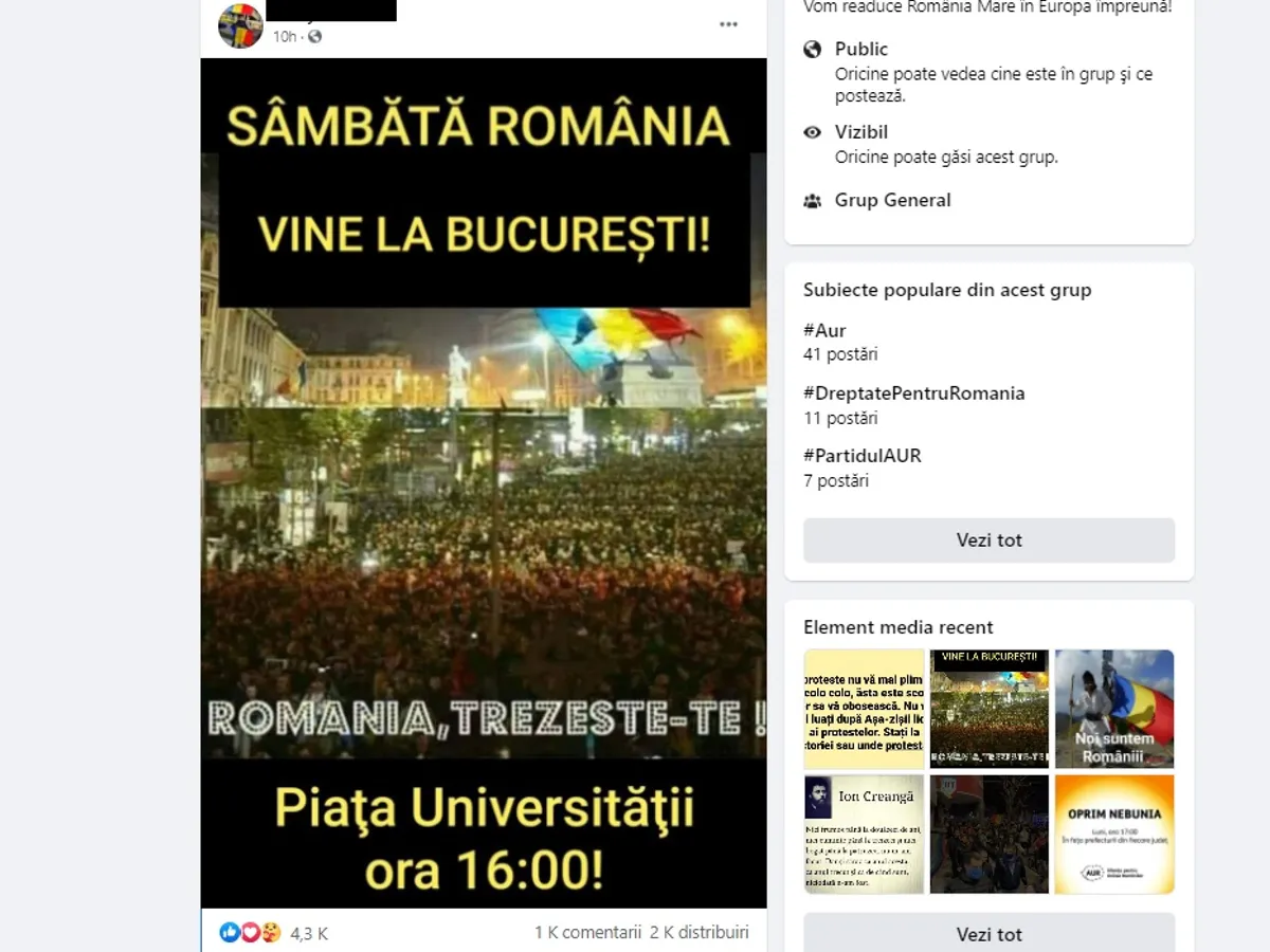 Fanii AUR nu se lasă: vorbesc în gupuri despre „o revoluție” anti-restricții în București. Sursa: Facebook