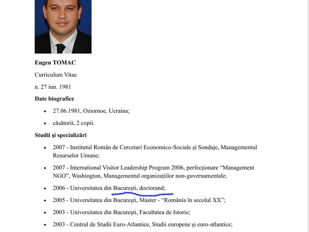 CV Tomac la parlamentul României - Foto: senat.ro