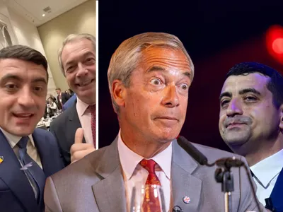 Nigel Farage și George Simion - Foto: Profimedia images
