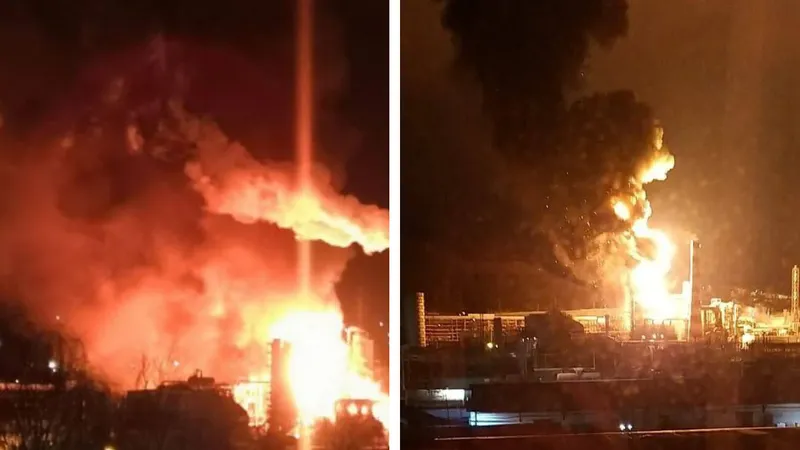 Explozii devastatoare la Rafinăria Rosneft din Krasnodar după un atac cu drone ucrainene - Foto: X/ @ukraine_map
