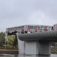 Metrou a rămas suspendat pe o sculptură denumită "Salvat de coada balenei" Foto: captură Youtube