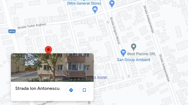 Strada Ion Antonescu din comuna 1 Decembrie, județul Ilfov. Sursa: Captură foto Google Maps