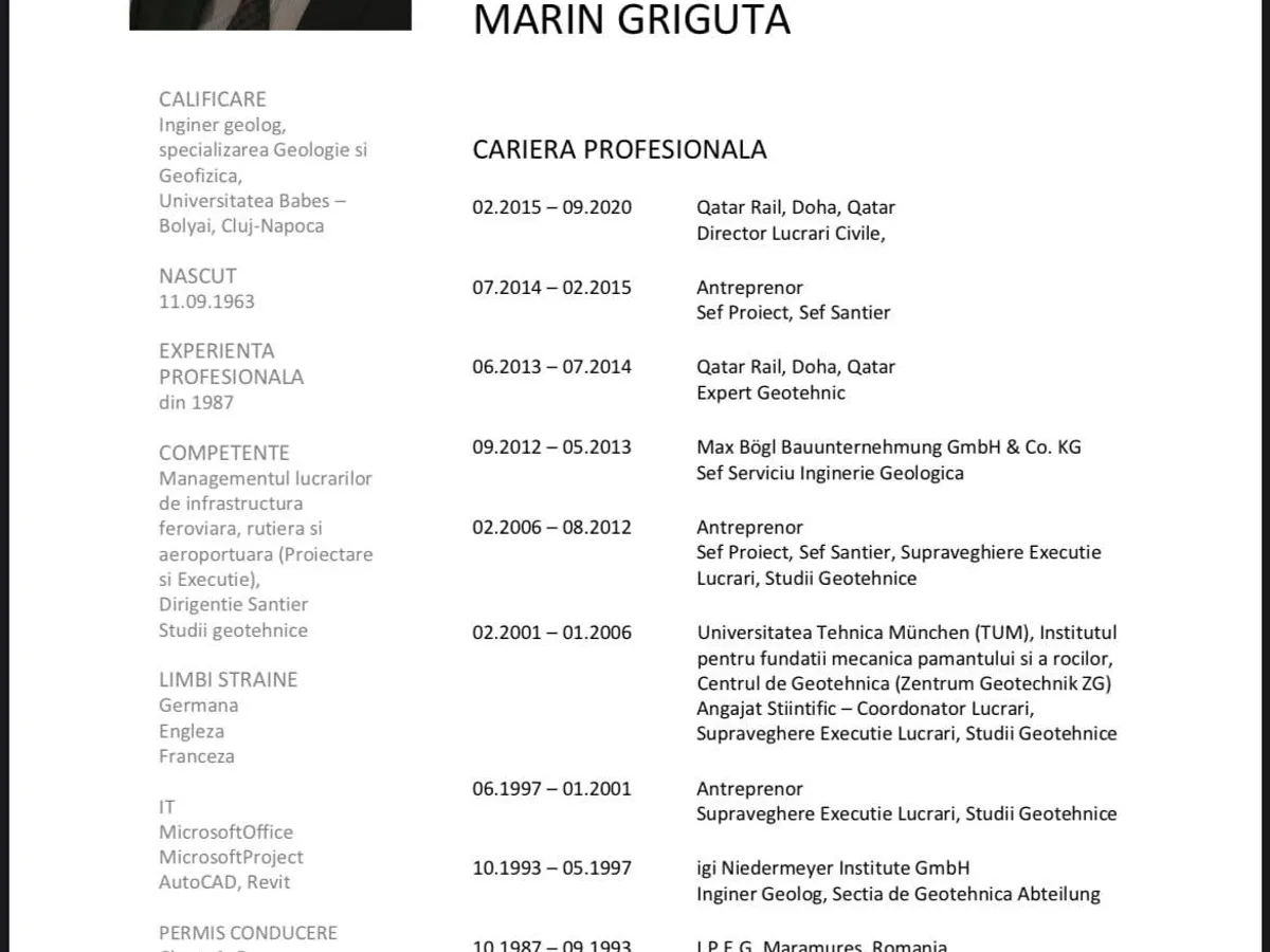 CV Marin Griguţă / Foto: Cătălin Drulă, Facebook