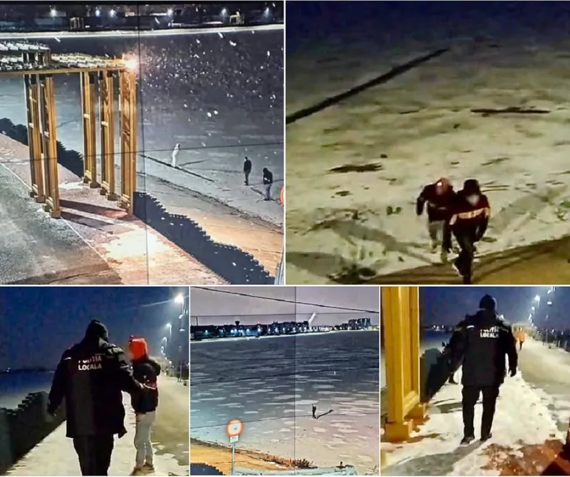 Oameni pe gheață - Foto: Facebook/ Primăria Sectorului 6