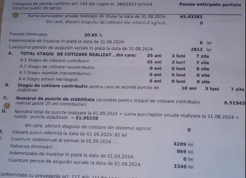 Decizie de pensionare - Foto: Facebook