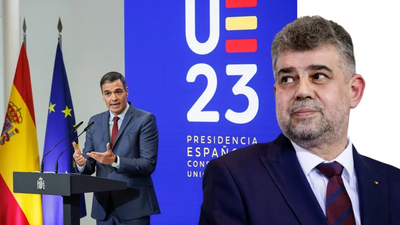 Pedro Sanchez și Marcel Ciolacu - Foto: Profimedia Images