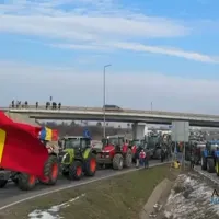 Vama Calafat este blocată de protestul camionagiilor - Foto: actualmehedinti.ro