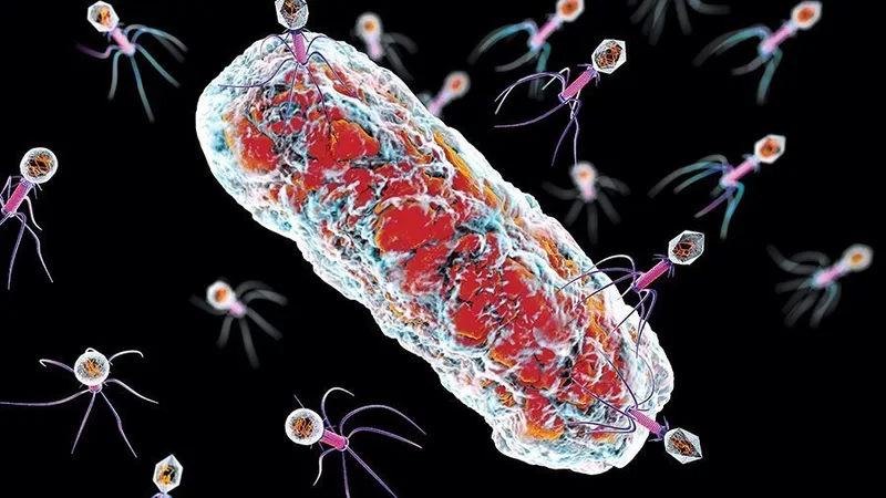 SALVARE Virusurile care atacă bacteriile, numite bacteriofagi, conțin material genetic și fibre care se atașează unei anumite tulpini de bacterii