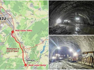 Tunelurile Alina și Daniela de pe autostrada București-Sibiu, atracție turistică. Cum arată Foto: colaj dailybussiness.ro