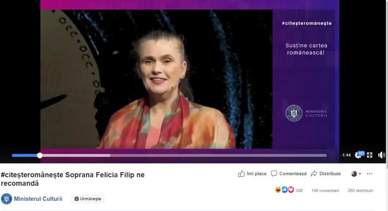 Felicia Filip îndeamnă la lectură, clip devenit viral