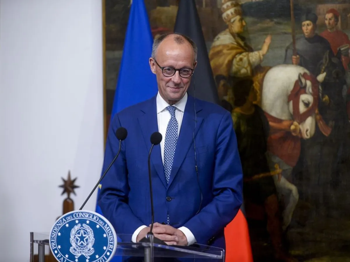La Palatul Chigi, prim-ministrul Giorgia Meloni îl primește pe cancelarul german Friedrich Merz - Foto: Profimedia Images