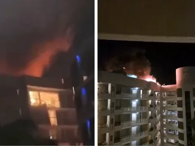 Un mort și doi răniți după ce un elicopter s-a prăbușit și a explodat pe acoperișul unui hotel - Foto: X - Captura foto