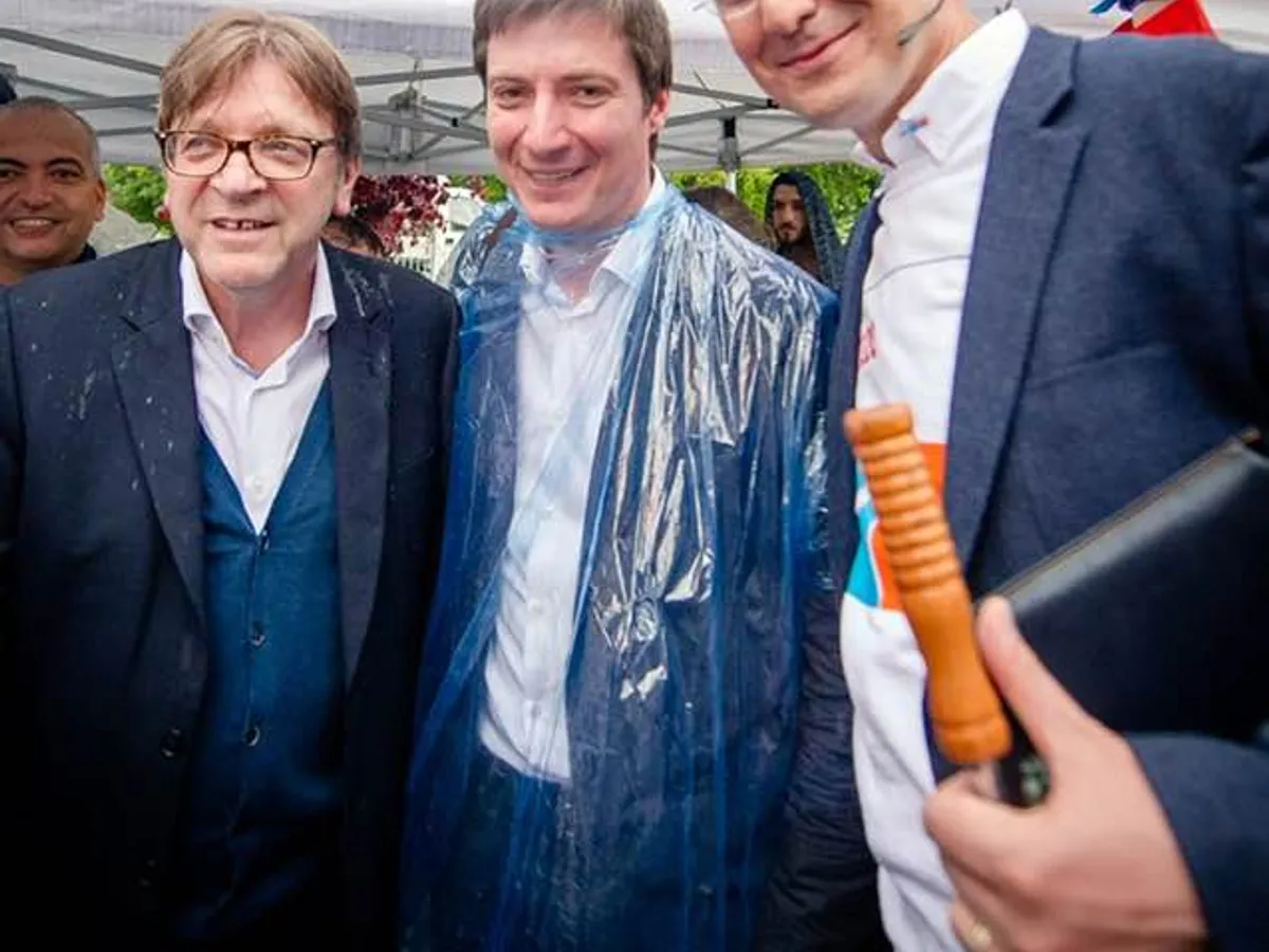 Andrei Caramitru între Dan Barna și Guy Verhofstadt