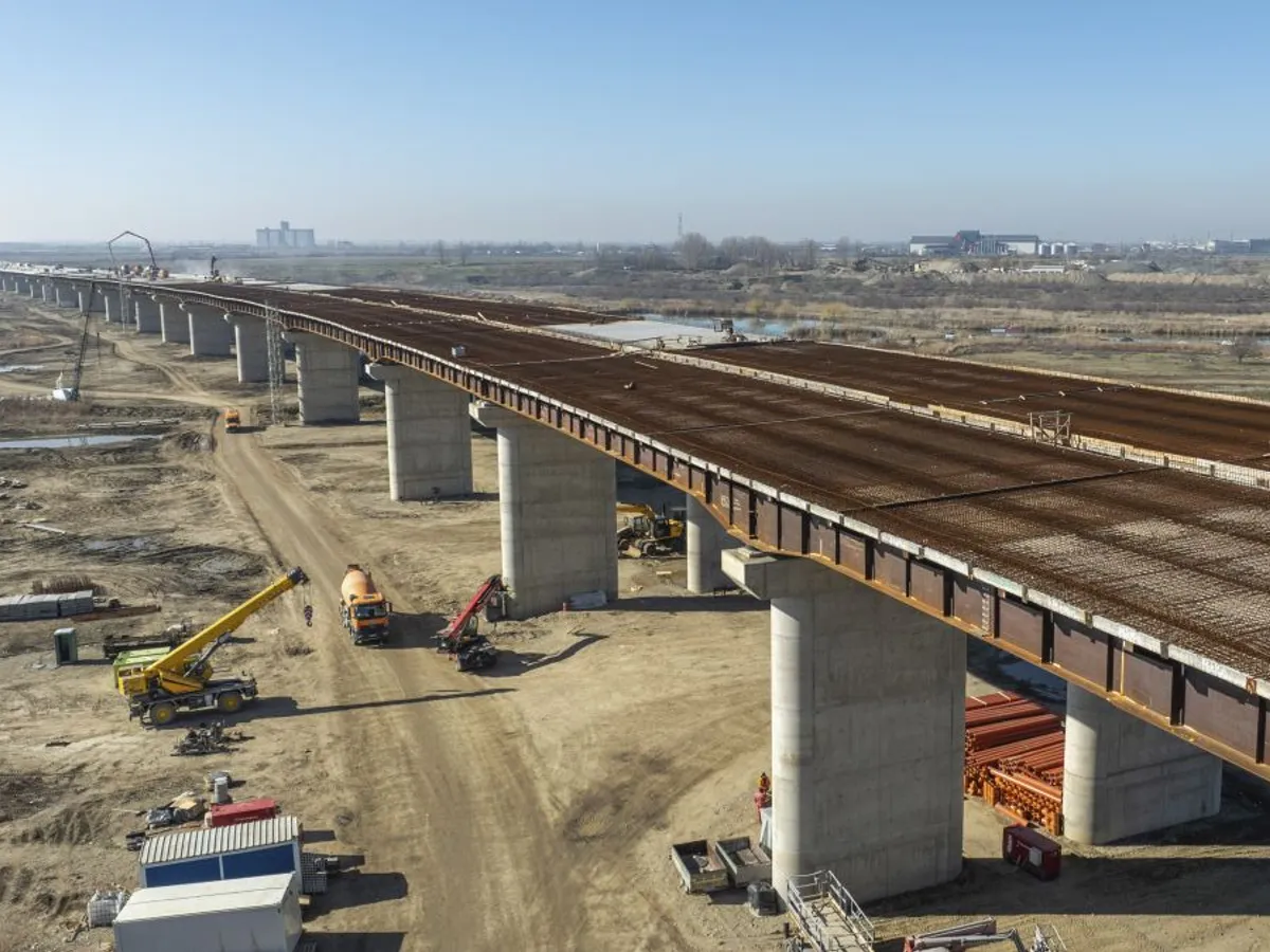 Autostrada A7, şantierul de la traversarea râului Buzău, la Vadu Paşii - Foto: INQUAM PHOTOS/Casian Mitu