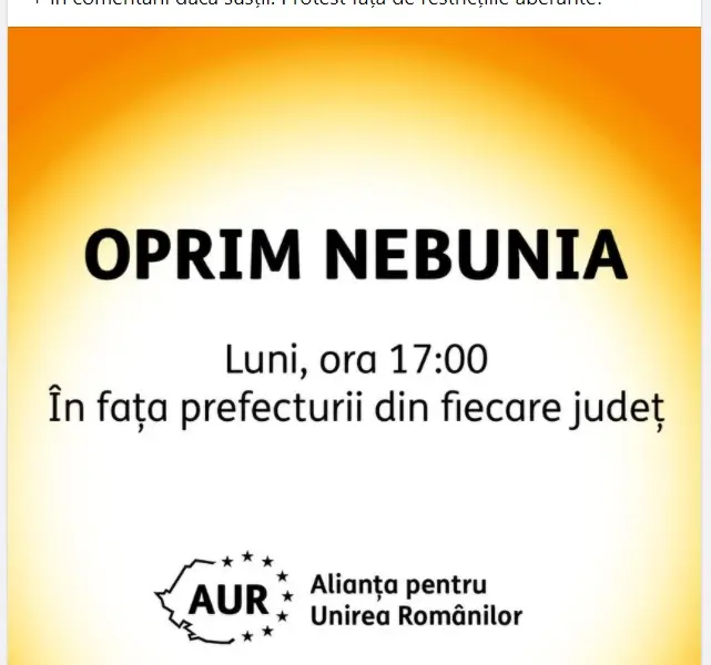 Postările lui George Simion despre protestul pe care susține că nu AUR l-a inițiat. Sursa: Facebook George Simion