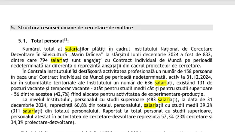 Directorul Institutului ce protejează pădurea: 30.000 lei salariu. Alți 870 angajați iau 15.000 lei - Foto: Colaj