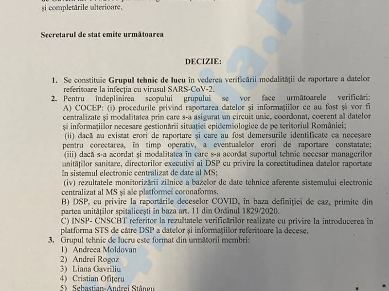 Decizia semnată de Andreea Moldovan, contestată de MS. Sursa: G4Media.ro