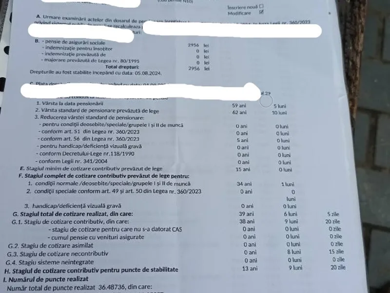 900 lei în plus după trecerea la pensie limită de vârstă pentru un pensionar. Cât a muncit? Document - Foto: Arhiva