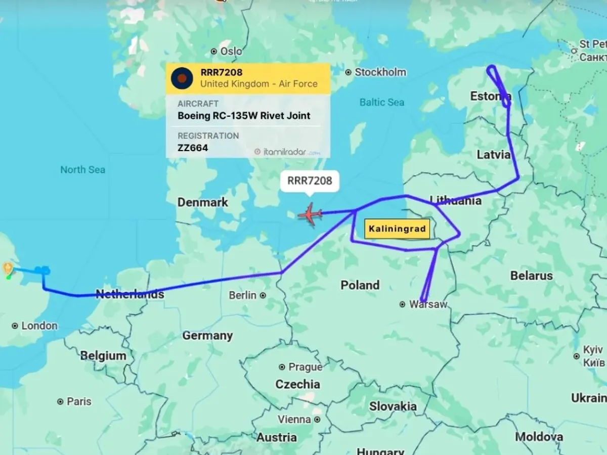 Misiune Marea Britanie înjurul Kaliningrad - Foto: FlightRadar