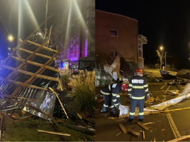 METEO. Vreme extremă în România. COD ROȘU de vânt în mai multe zone. 4.000 de case, fără curent - Foto: ISU Caraș-Severin