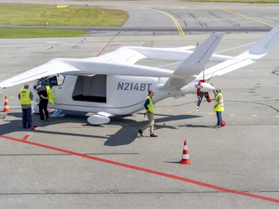 Avionul electric Alia CX 300, în versiunea cargo, vizitează Copenhaga - Foto: Profimedia Images