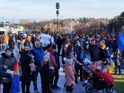 Protest anti-restricții, duminică, la Suceava. Și șeful AUR a fost prezent. Sursă: Facebook Monitorul de Suceava