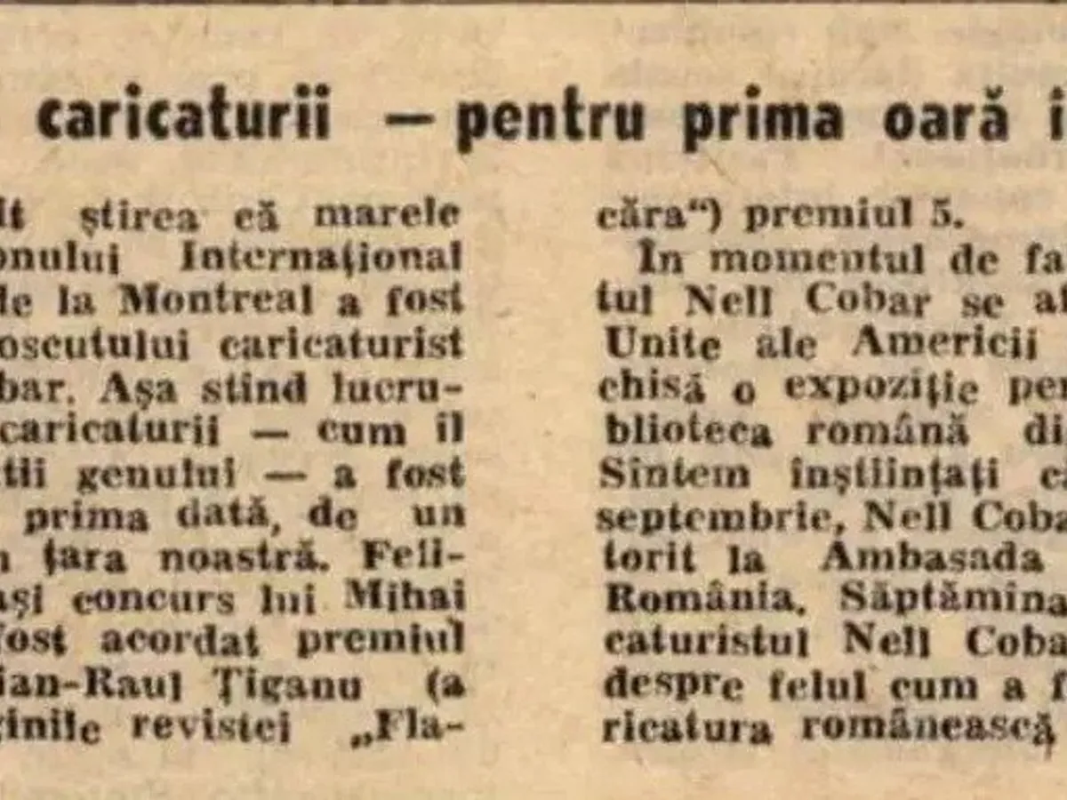Fragment dintr-un interviu dat de Nell Cobar reviste Flacăra