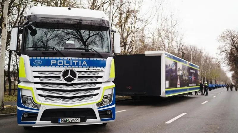 Poliţia Română vine cu TIR-ul! La ce intervenții va fi folosit autovehiculul viral pe net foto: Politia Romana