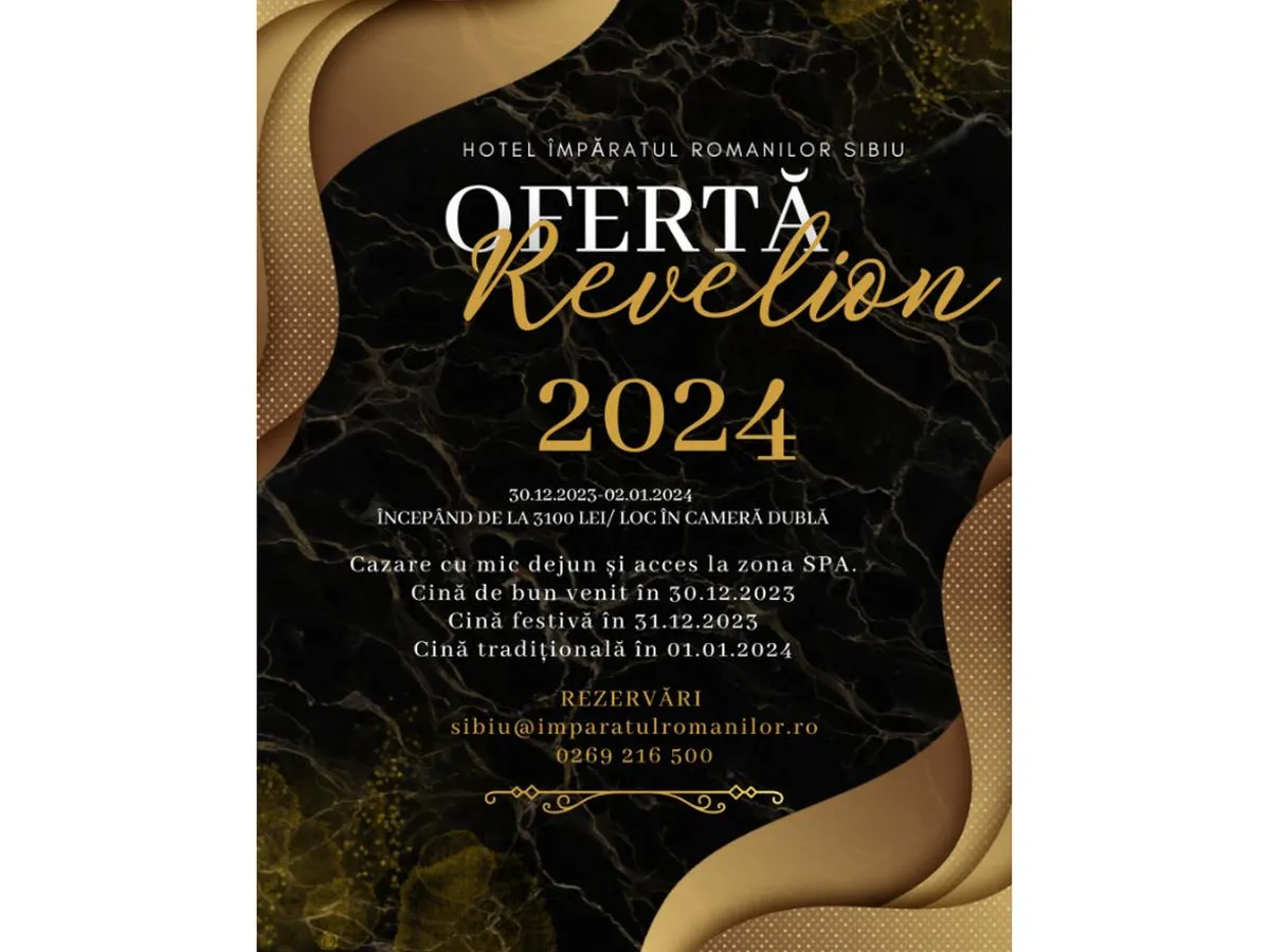Revelion 2024, la Sibiu, cu până la 9.000 de lei pentru 3 nopți, sau 8 zile la 5 stele în Egipt? - Foto: captură ecran