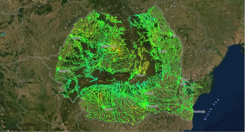 Harta deplasării terenului din România