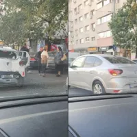 Carambol între 4 vehicule, pe Ștefan cel Mare, în București. Cât de „strâmbă” e o Dacia Spring - Foto: Facebook/Info Trafic Bucuresti si Ilfov