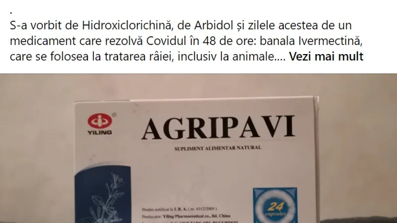 Rusofilul Capsali îi îndeamnă pe oameni să ia un medicament din plante în loc să se vaccineze. Sursa: Facebook