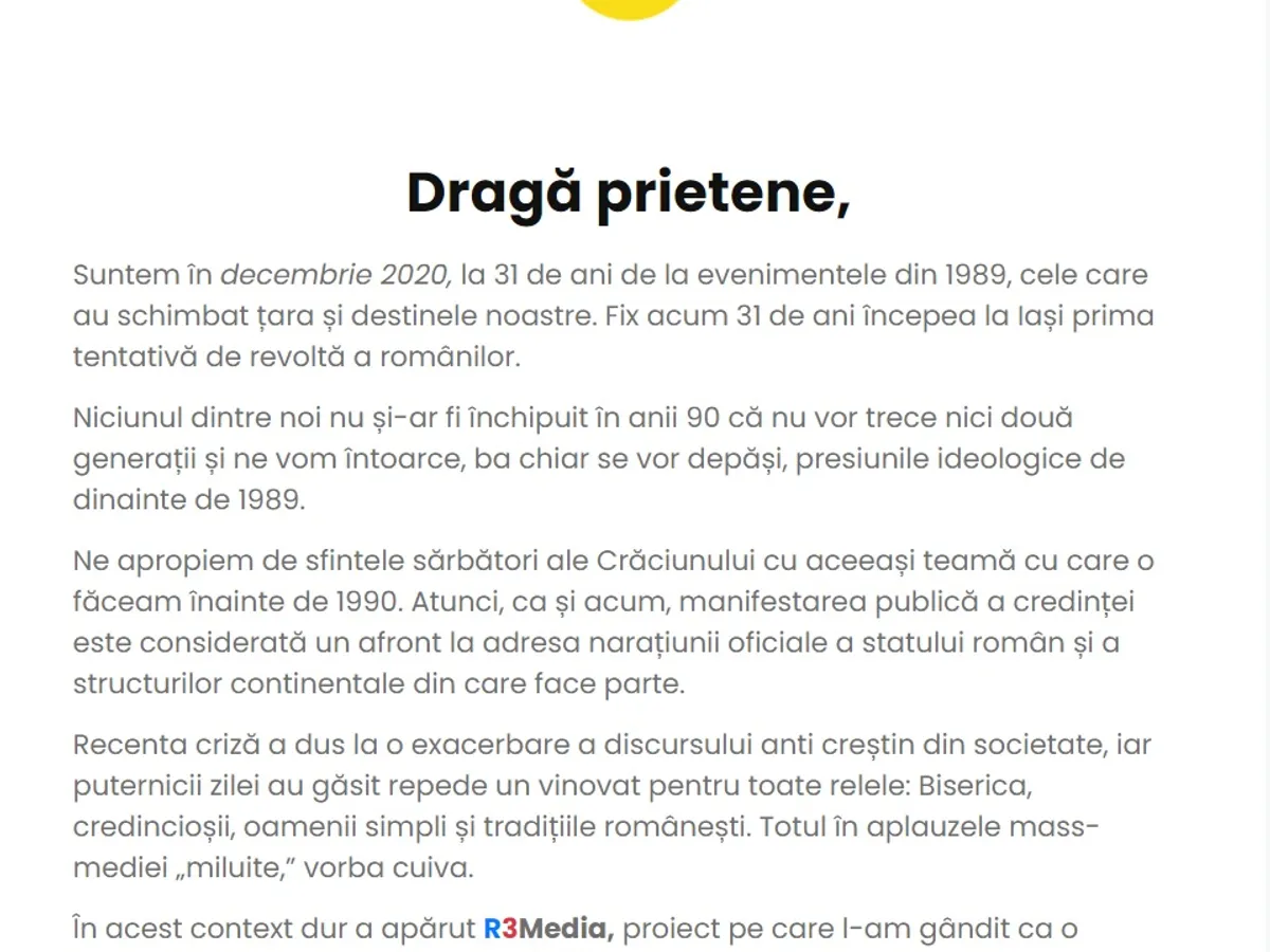 Email trimis abonaților R3Media