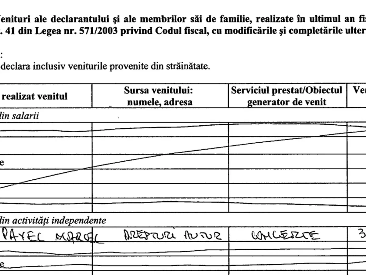 Sursa: Declarație de avere Marcel Pavel / ANI