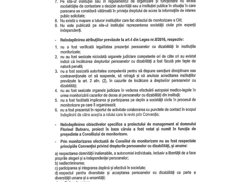 Avizul prin care Comisia de drepturile omului recomandă revocarea lui Butnaru. Sursa: Senat