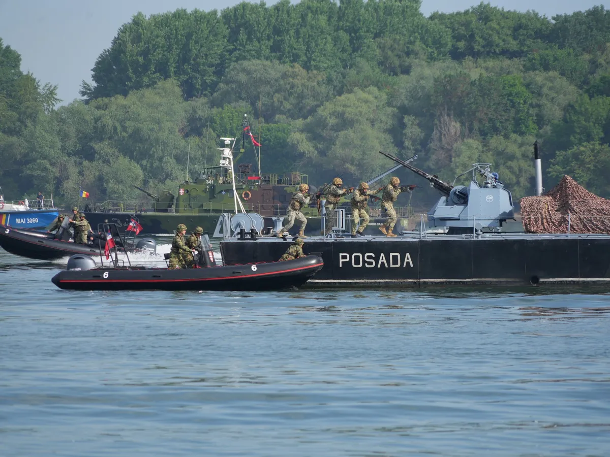 Operațiuni de securizare a Dunării, la Calafat. Participă forțe din România, Serbia și Ungaria