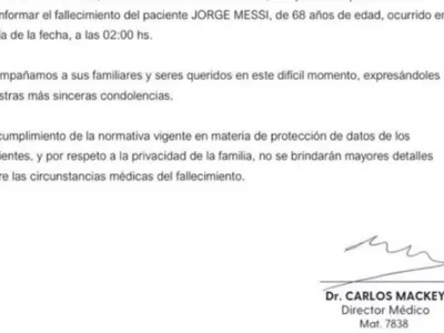 Comunicat oficial al spitalului din Rosario despre Jorge Messi