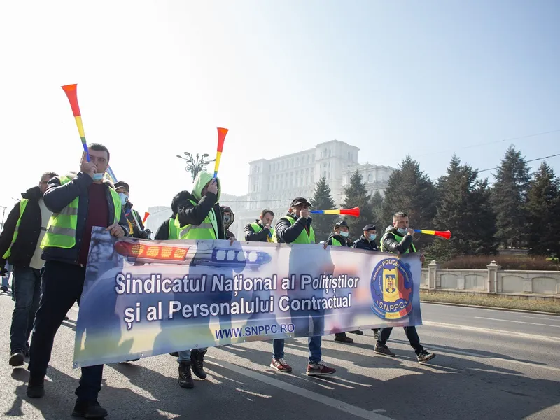 3100 €/lună pentru liderul Sindicatului Național al Polițiștilor și Personalului Contractual care a protestat în stradă / Inquam Photos / Ilona Andrei